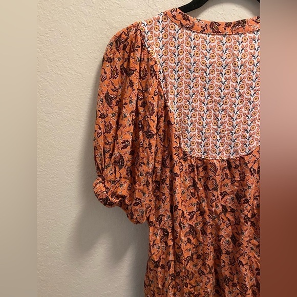 Jane and Delancey Mixed Pattern Floral Bohemian Style Blouse. - Picture 7 of 8